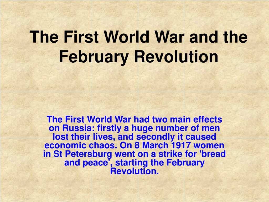 the first world war and the february revolution