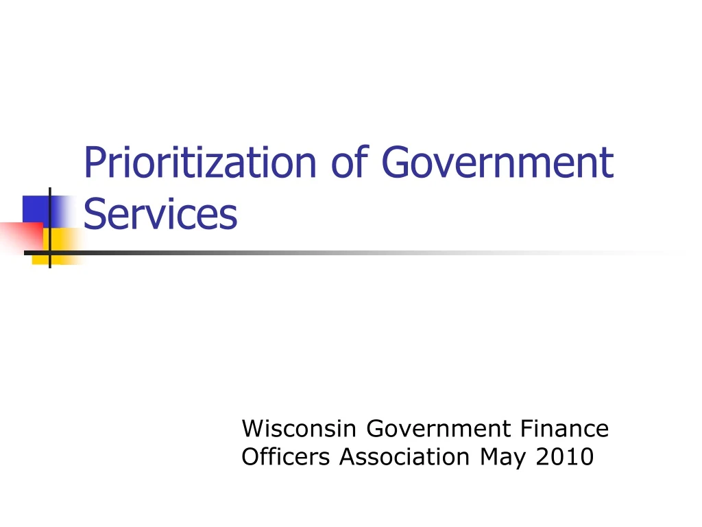 prioritization of government services