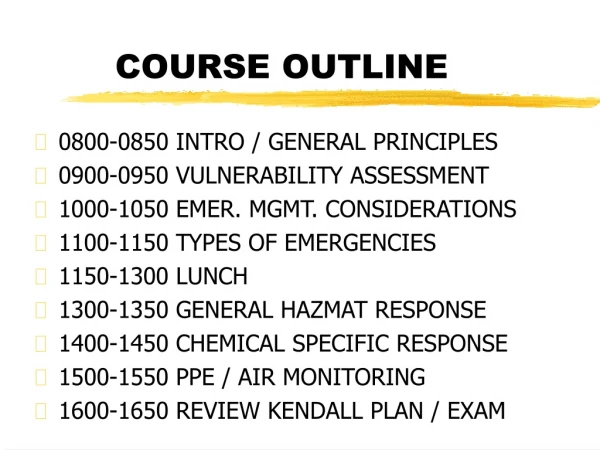 COURSE OUTLINE