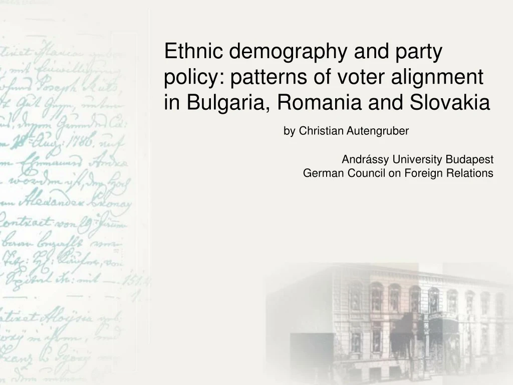 ethnic demography and party policy patterns