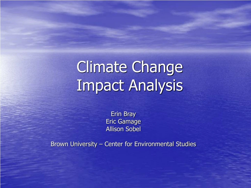 climate change impact analysis