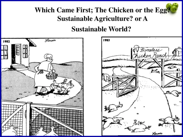 Which Came First; The Chicken or the Egg? Sustainable Agriculture? or A Sustainable World?