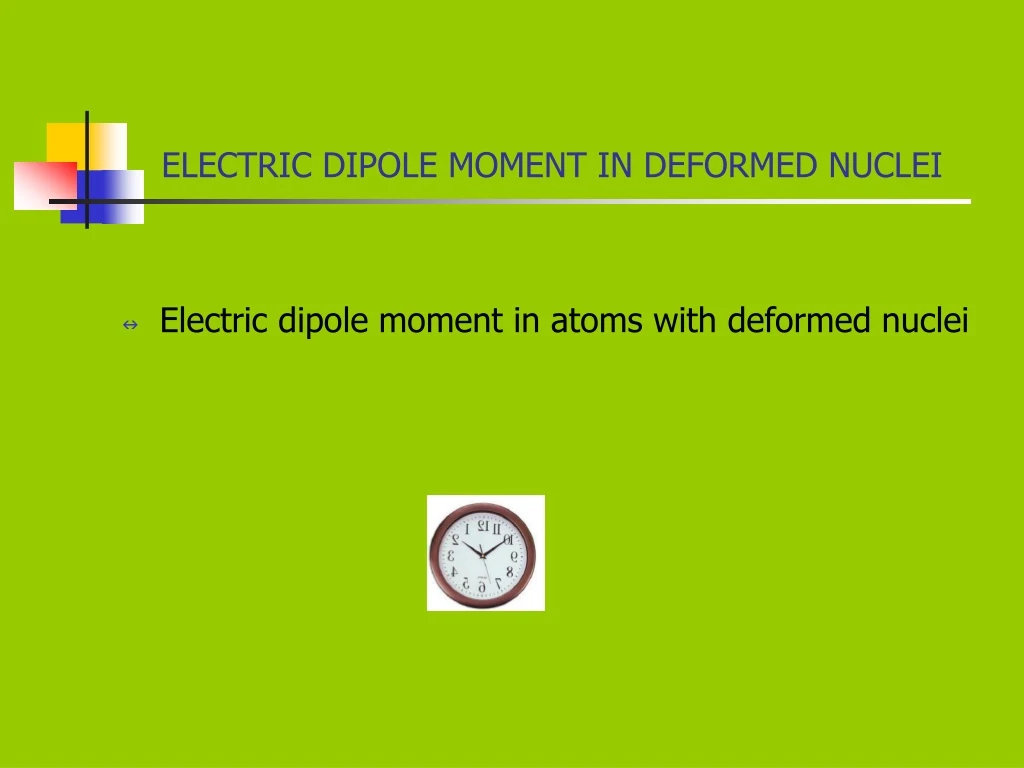 electric dipole moment in deformed nuclei