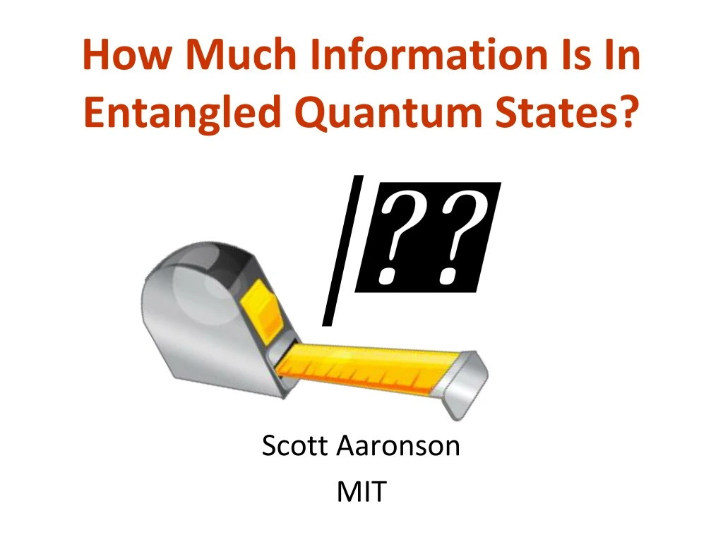 how much information is in entangled quantum states