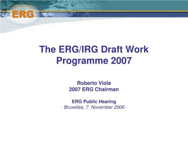 2007 Work Programme headlines