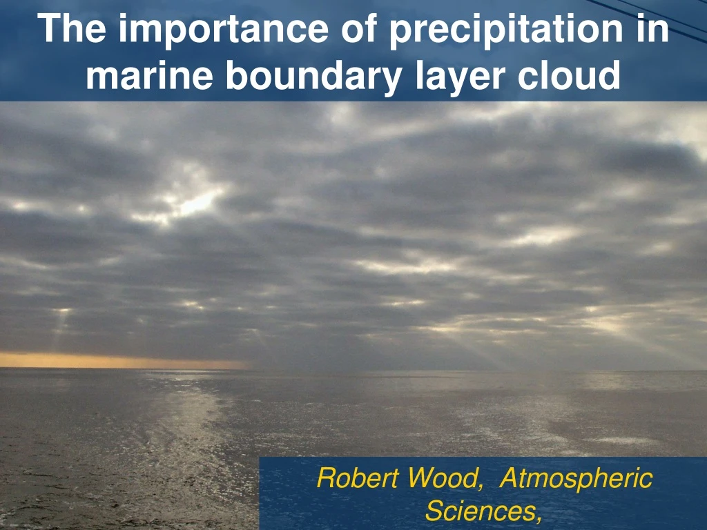 the importance of precipitation in marine