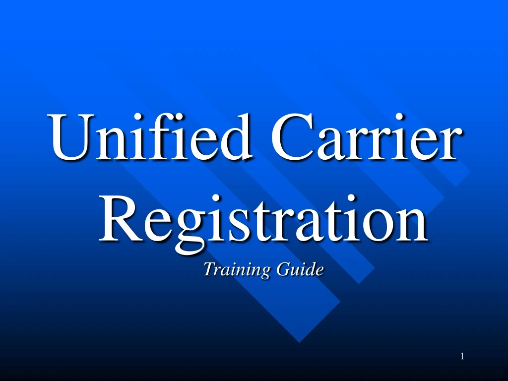 unified carrier registration training guide