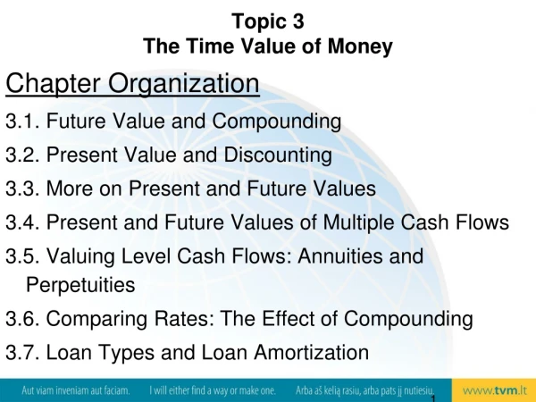 Topic  3 The Time Value of Money
