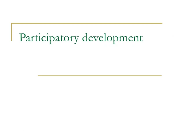 Participatory development
