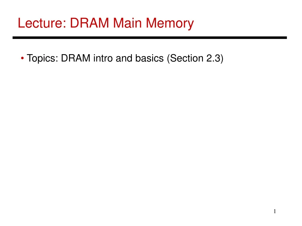 lecture dram main memory