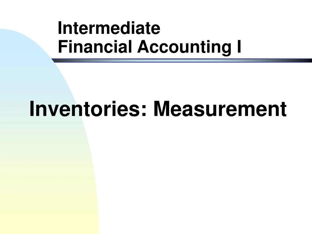 inventories measurement