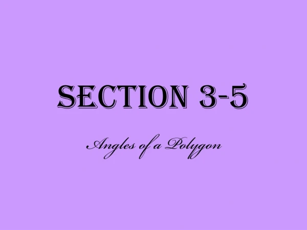 Section 3-5