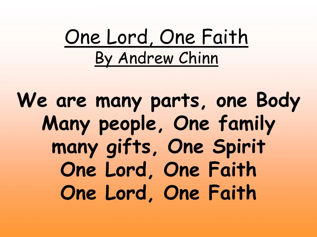 one lord one faith by andrew chinn
