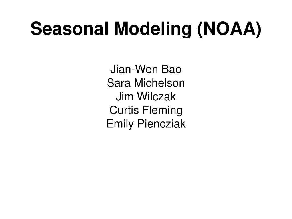 seasonal modeling noaa