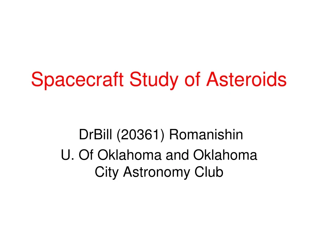 spacecraft study of asteroids