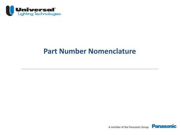 Part Number Nomenclature