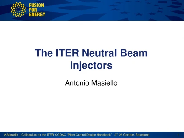 The ITER Neutral Beam  injectors