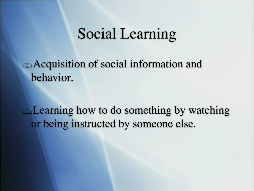 social learning