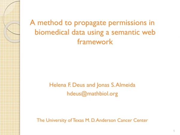 A method to propagate permissions in biomedical data using a semantic web framework