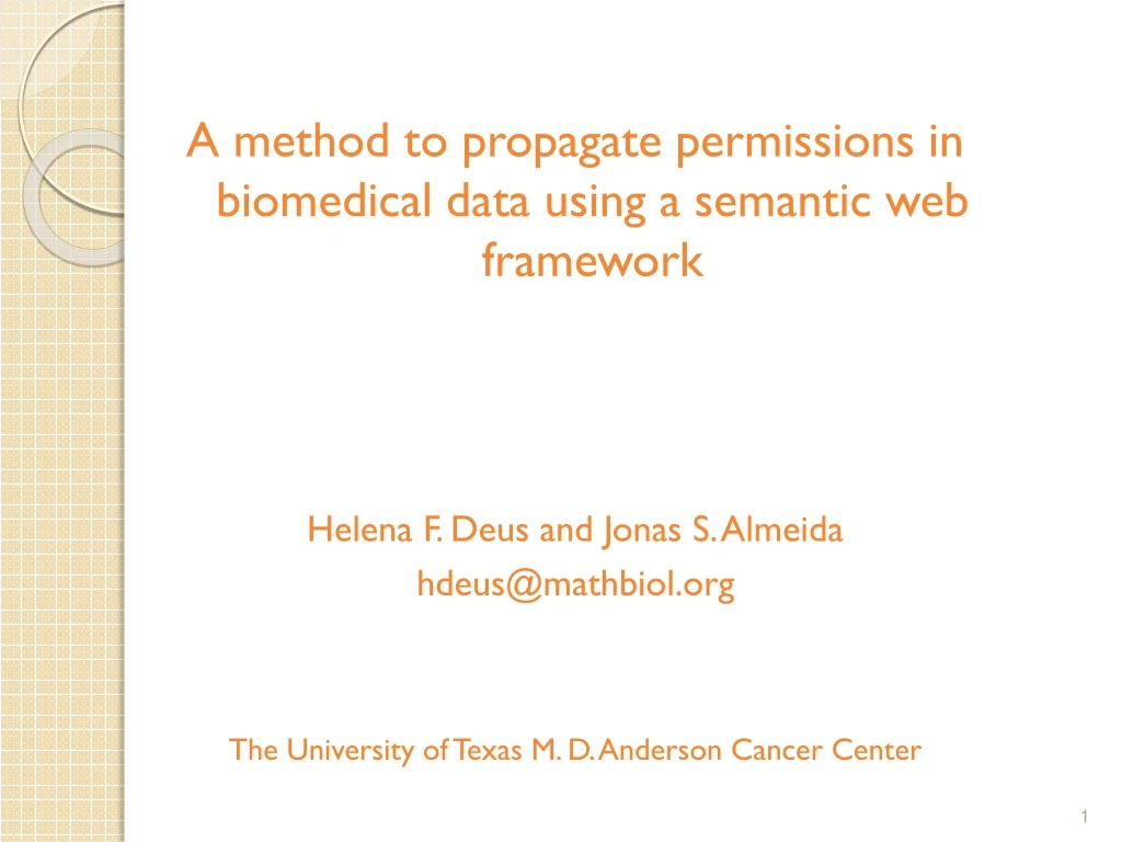 a method to propagate permissions in biomedical