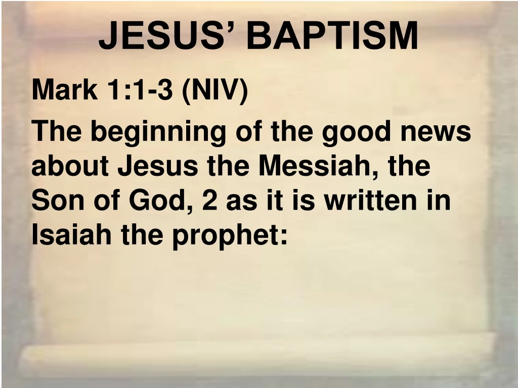 mark 1 1 3 niv the beginning of the good news