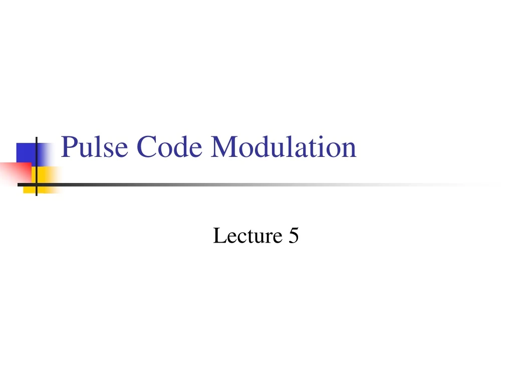 pulse code modulation