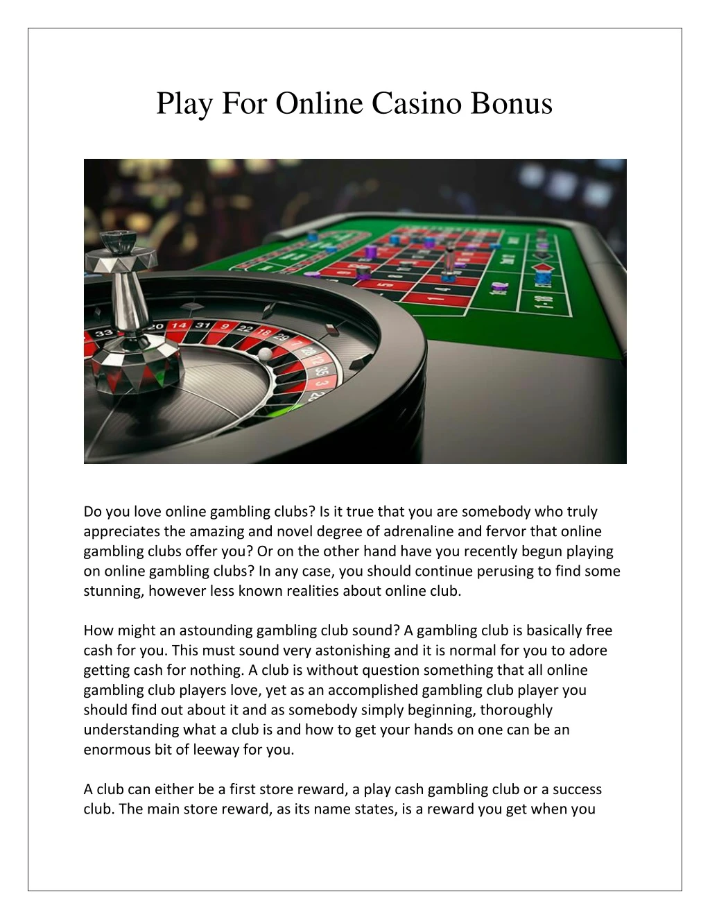 play for online casino bonus