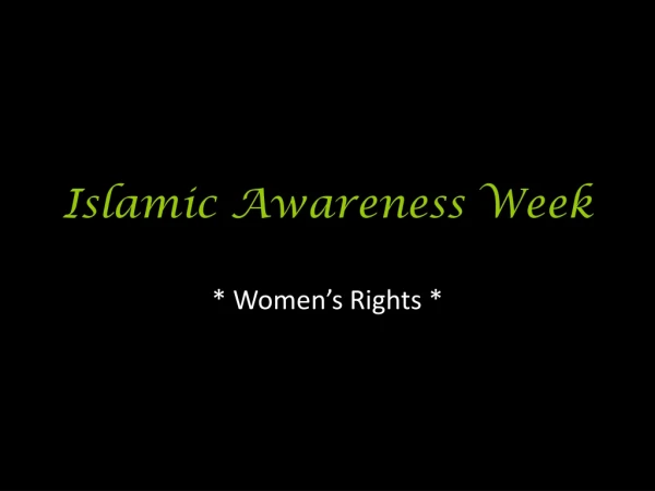 Islamic Awareness Week