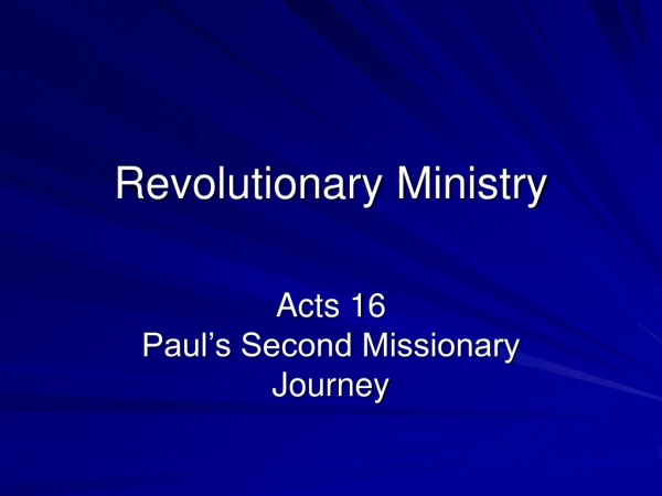 Revolutionary Ministry