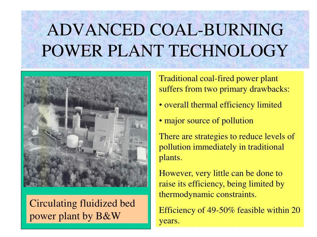 advanced coal burning power plant technology