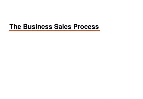 The Business Sales Process