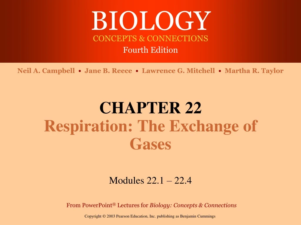 chapter 22 respiration the exchange of gases