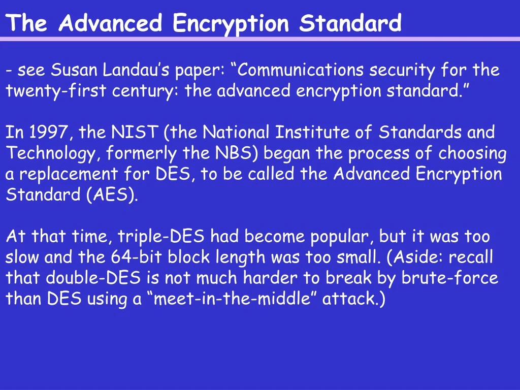 the advanced encryption standard