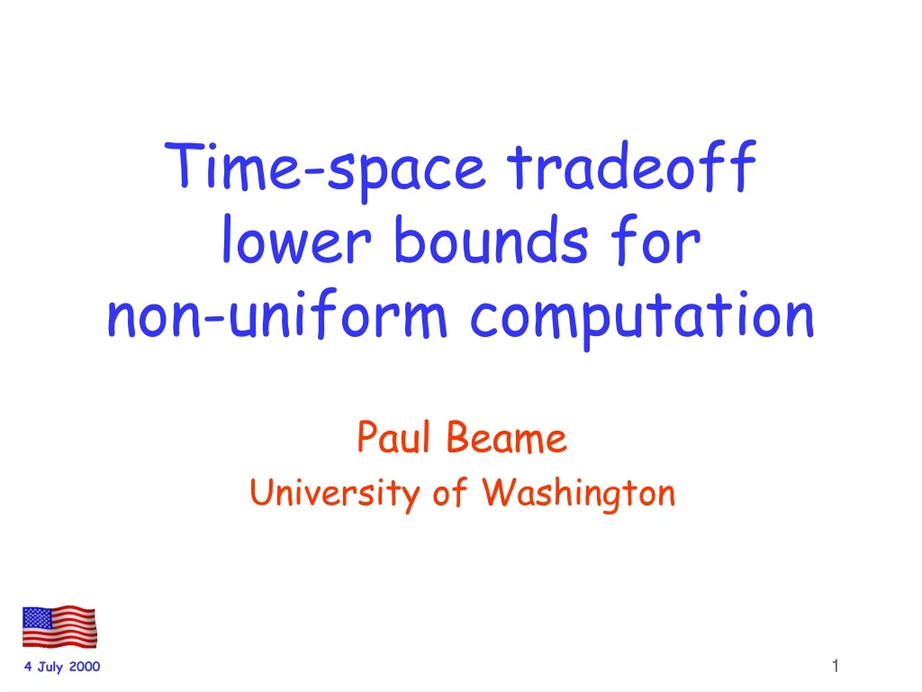 time space tradeoff lower bounds for non uniform computation