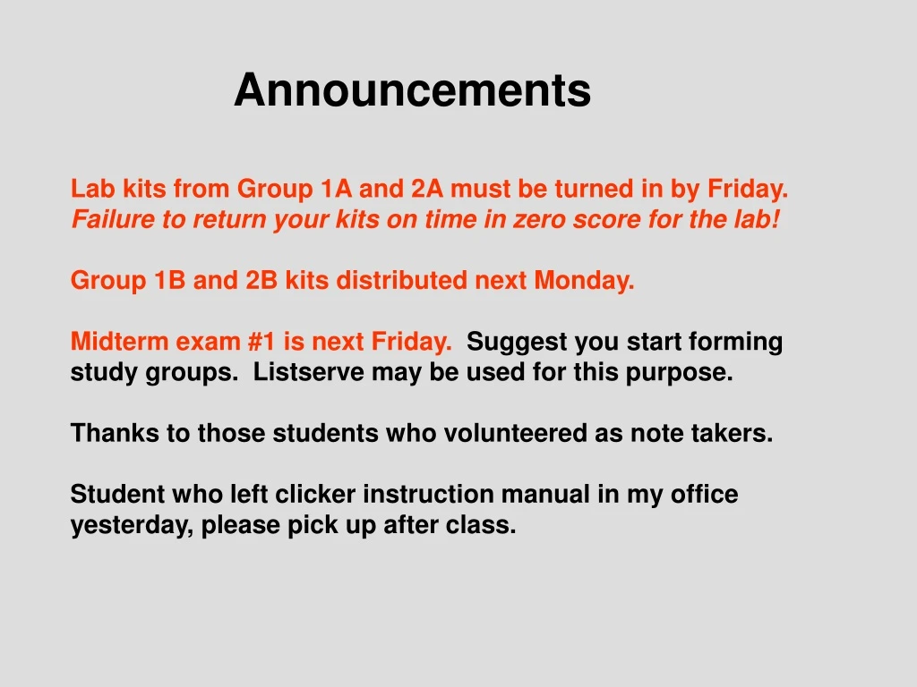 announcements