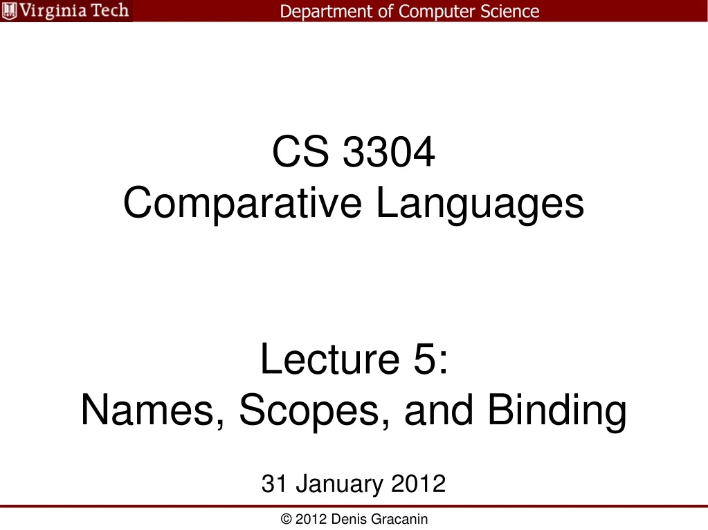 cs 3304 comparative languages