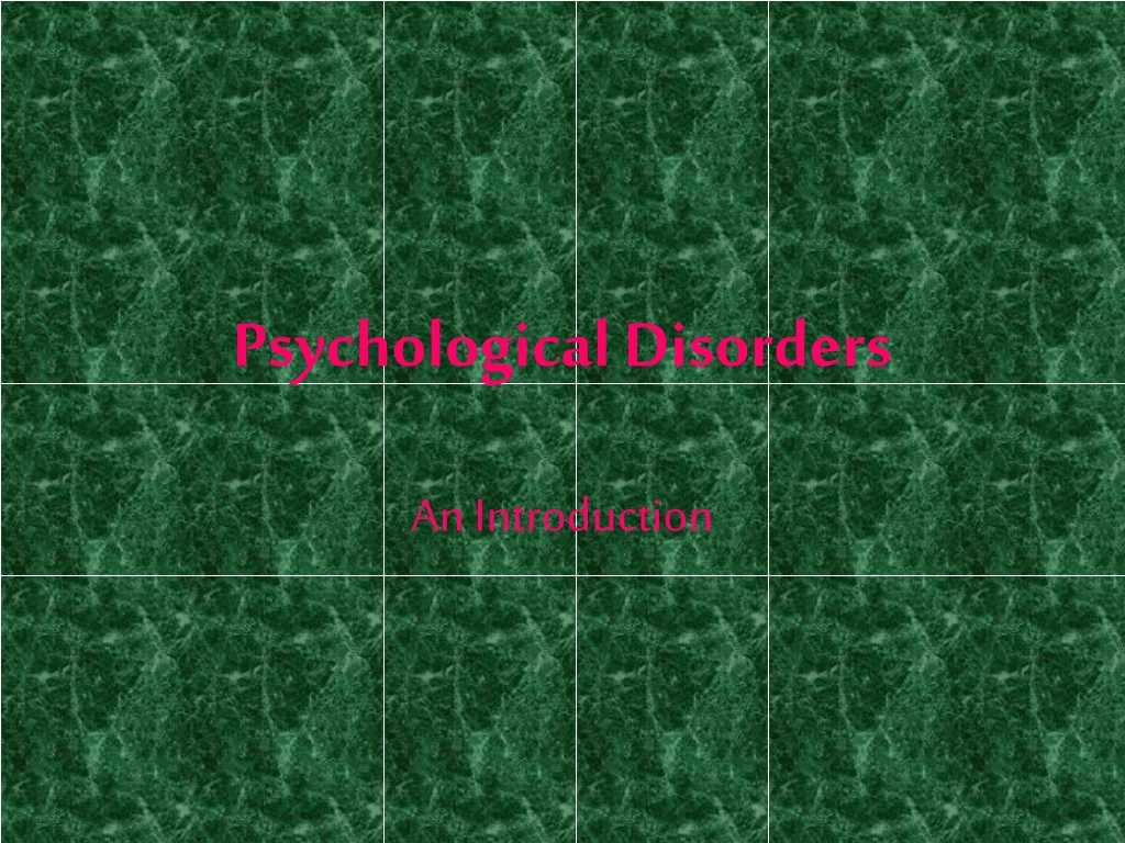 psychological disorders