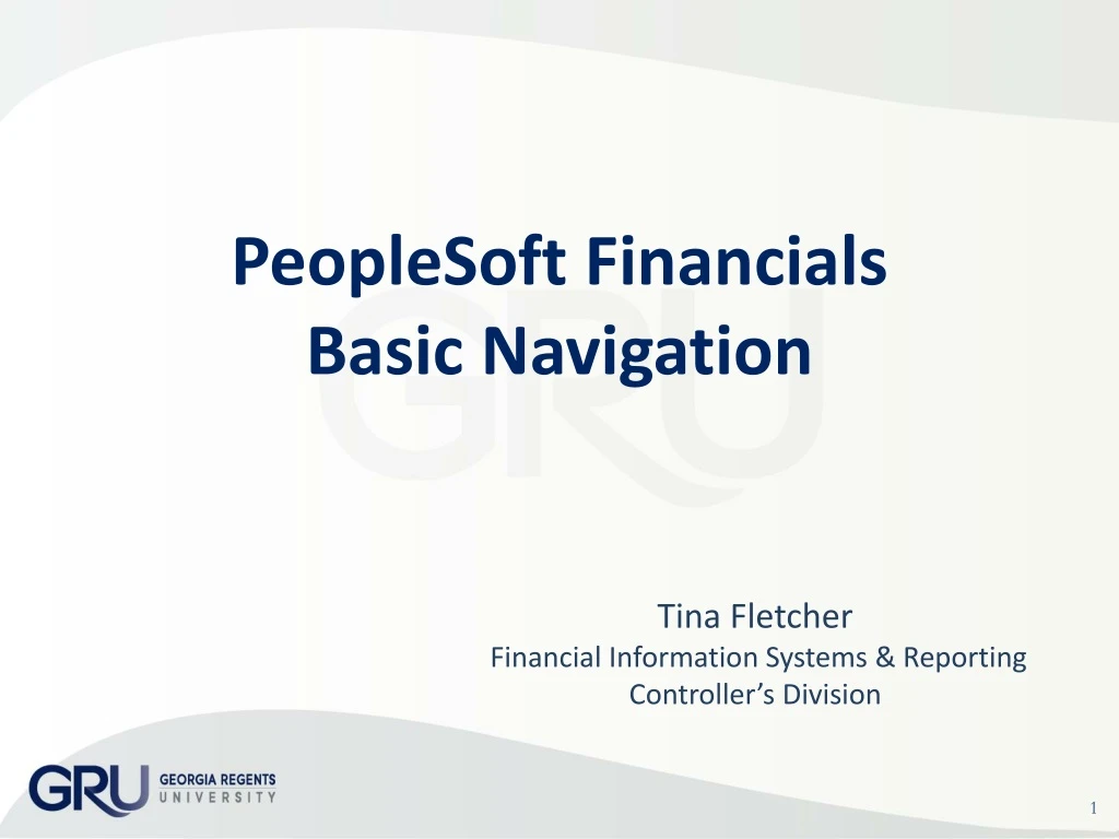 peoplesoft financials basic navigation