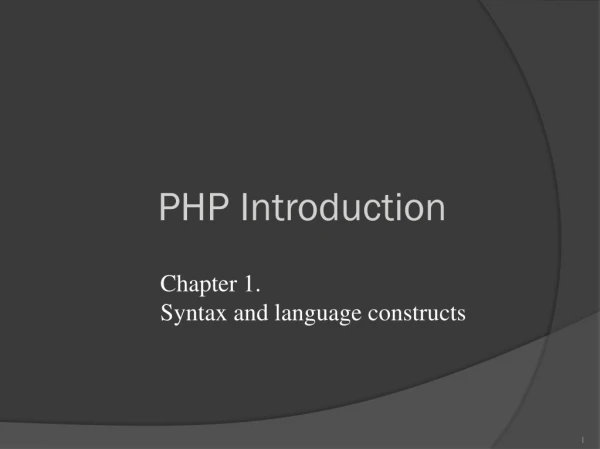 PHP Introduction