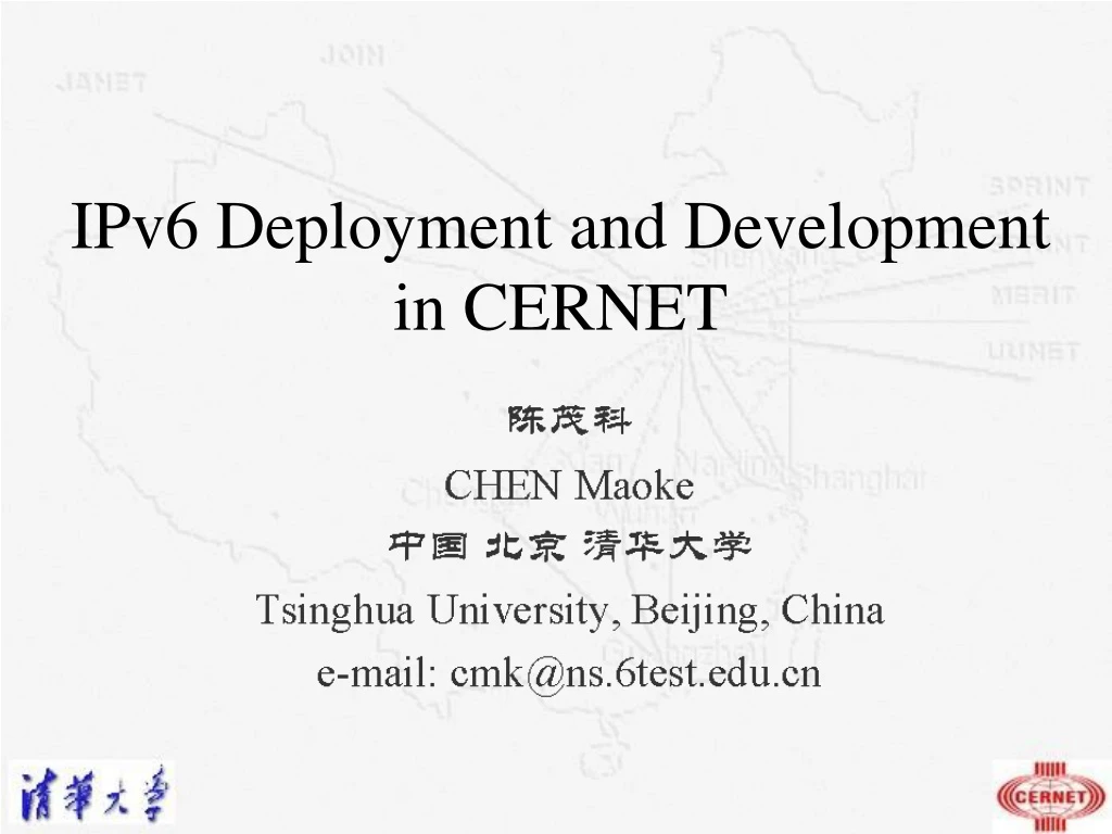 ipv6 deployment and development in cernet