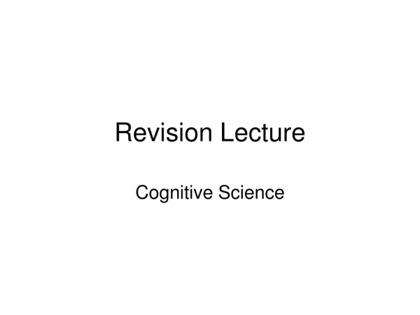 Revision Lecture
