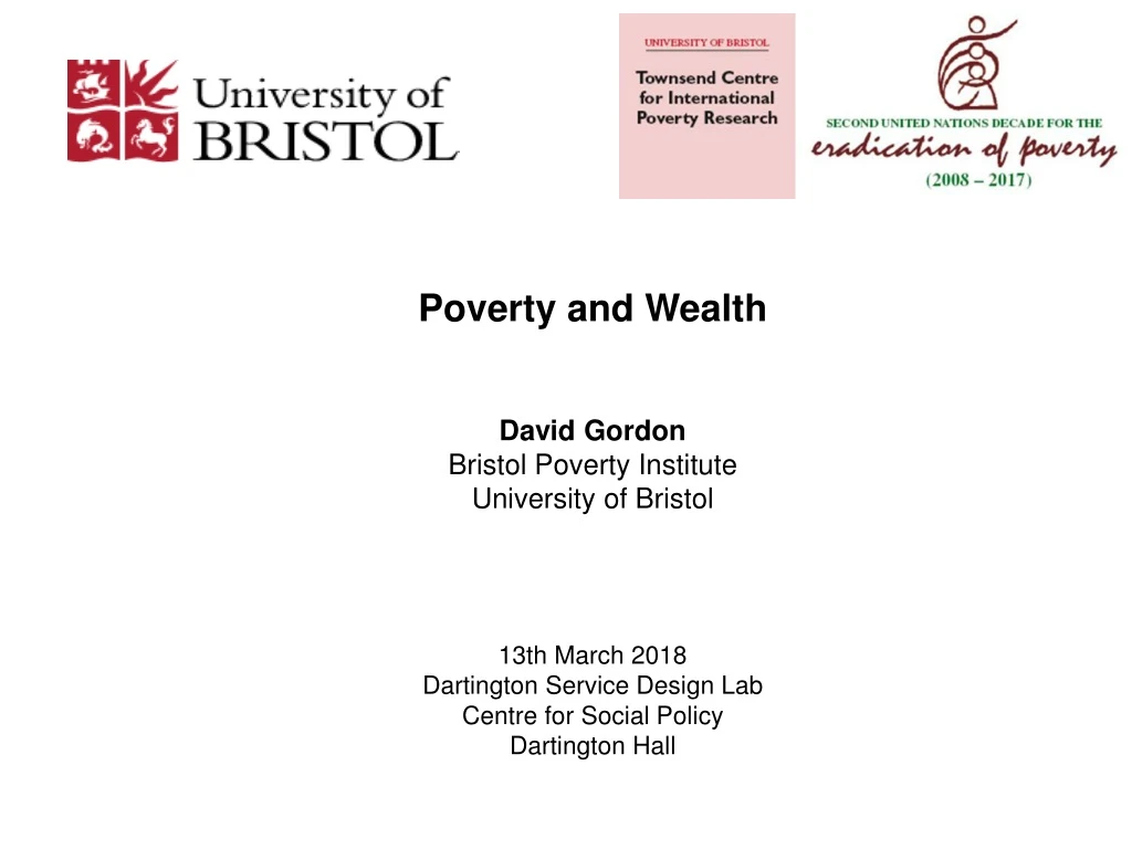 poverty and wealth david gordon bristol poverty