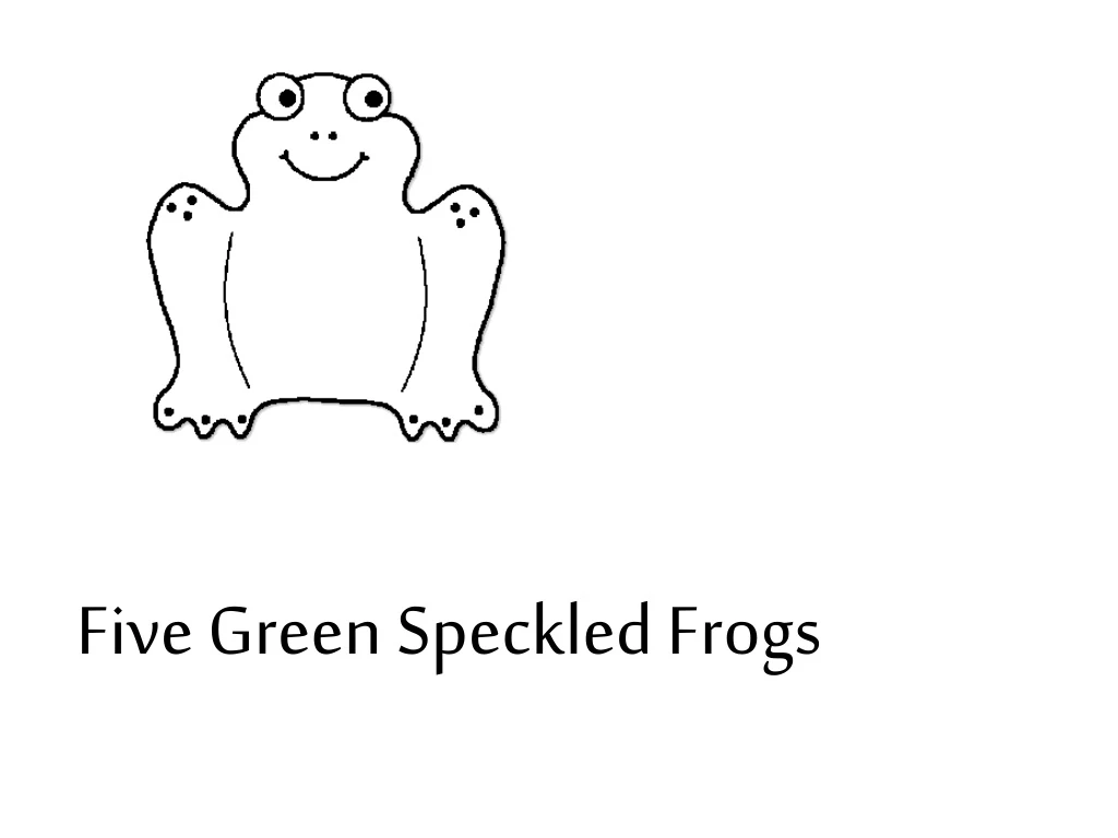 five green speckled frogs