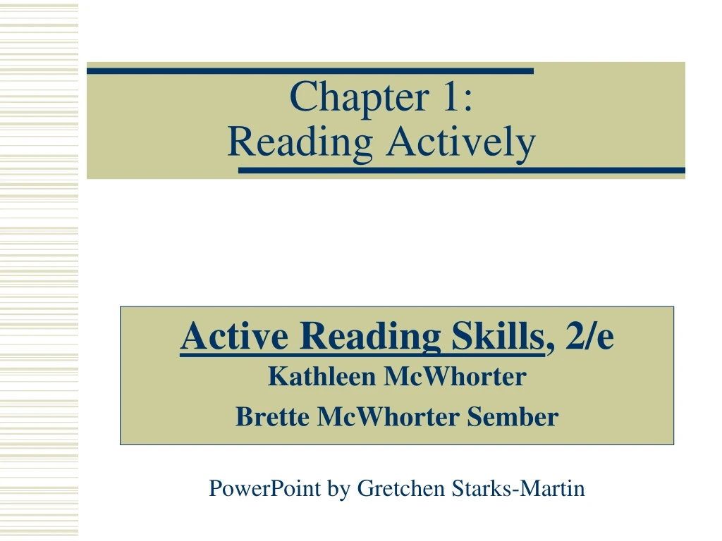 chapter 1 reading actively