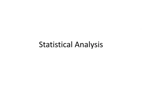 Statistical Analysis