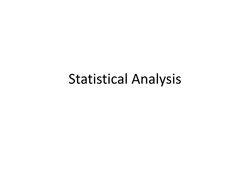 statistical analysis