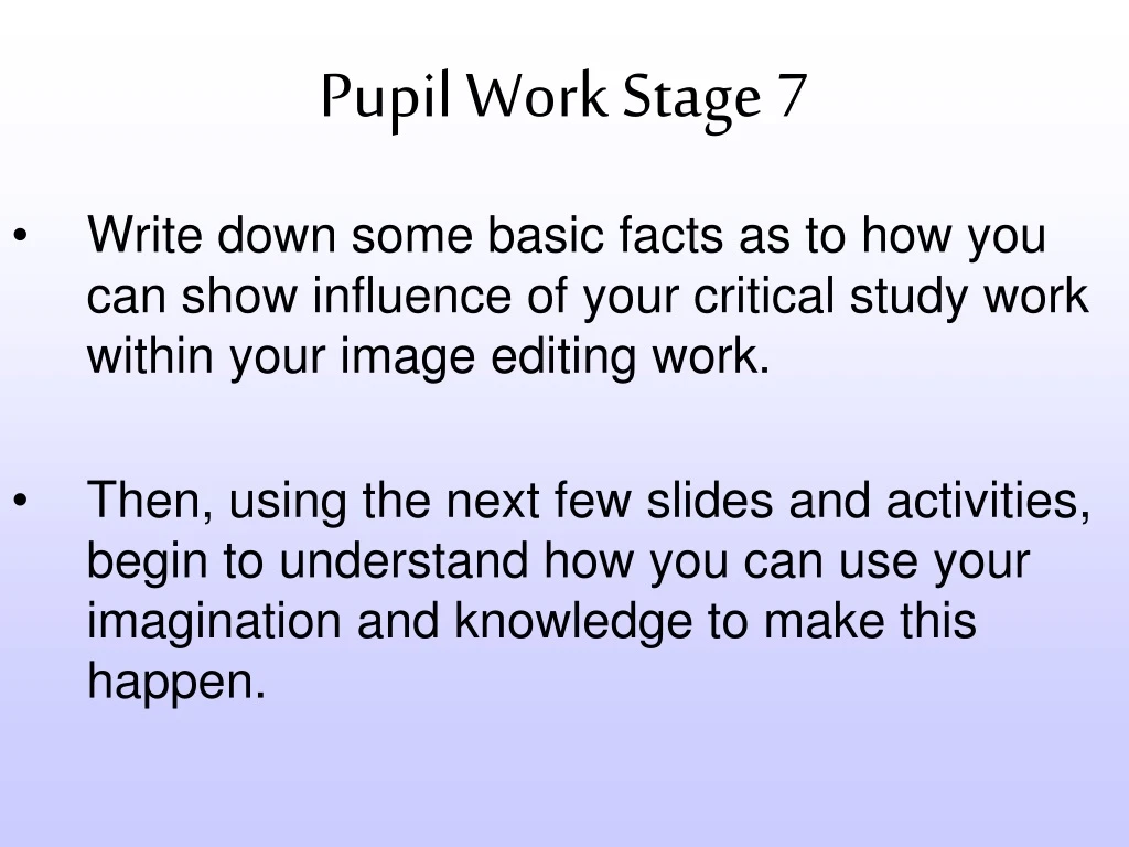 pupil work stage 7