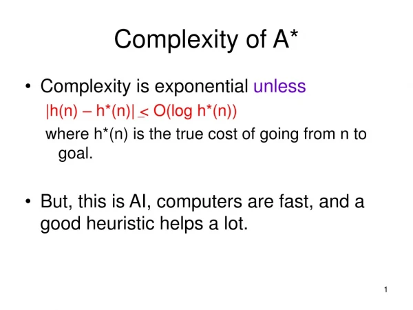Complexity of A*