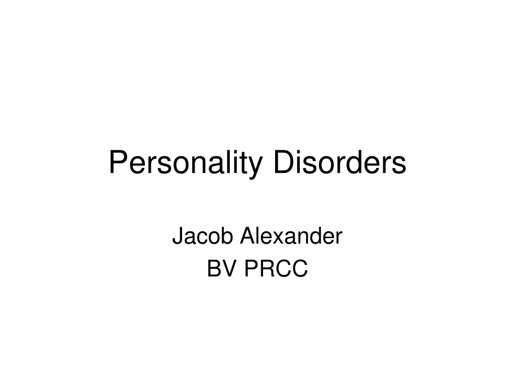 personality disorders