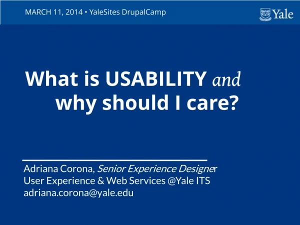 What is USABILITY  and  why should I care?